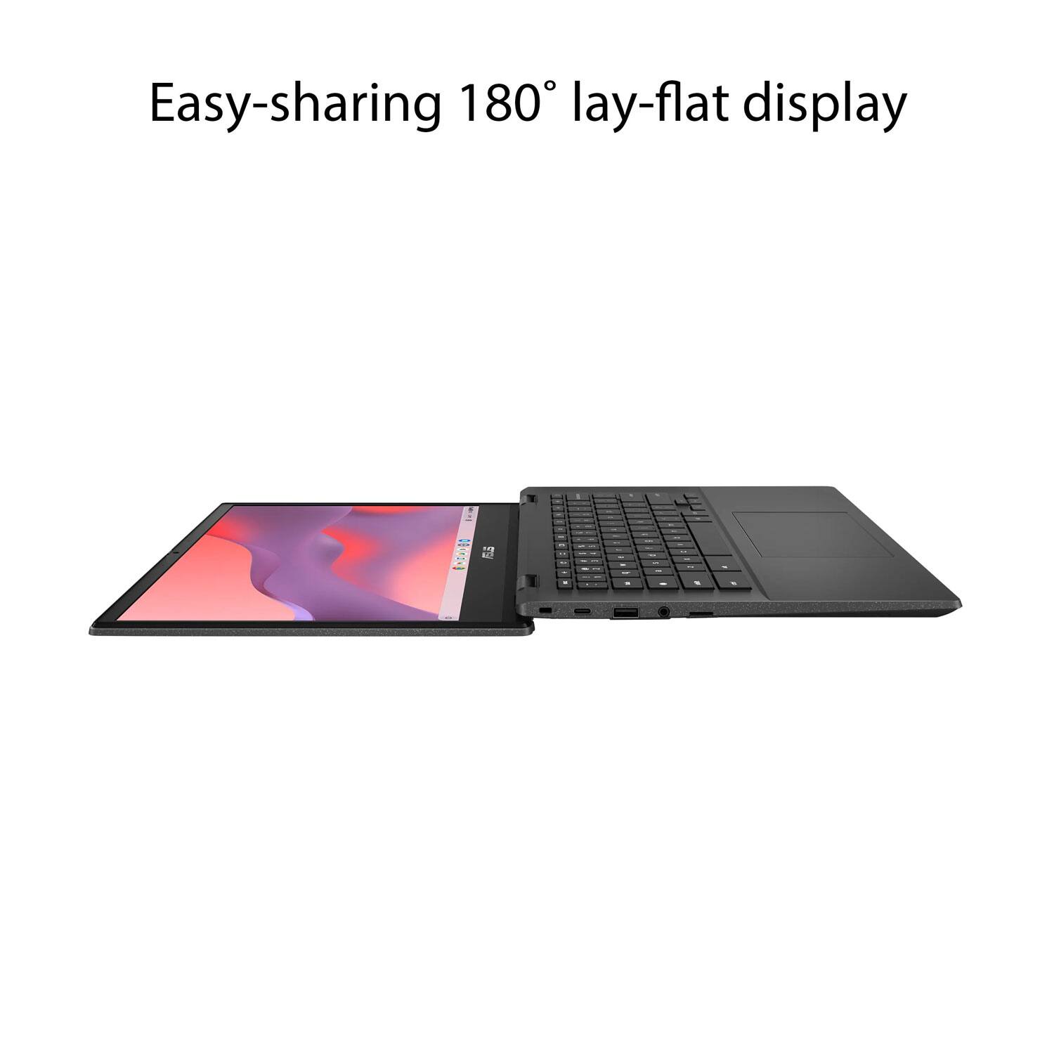 Easy-sharing 180° lay-flat display