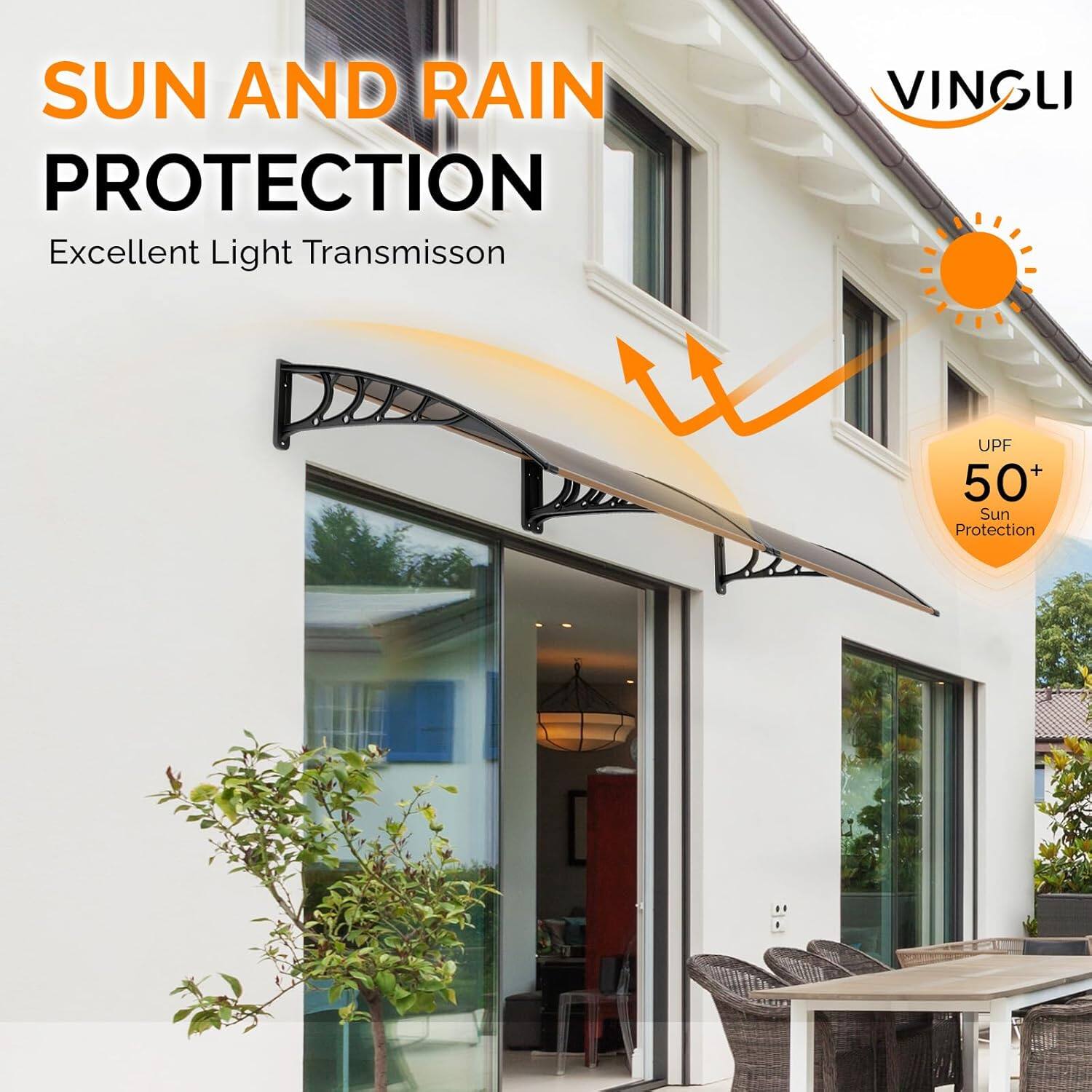 SUN AND RAIN PROTECTION  
Excellent Light Transmission  
VINGLI  
UPF 50+ Sun Protection