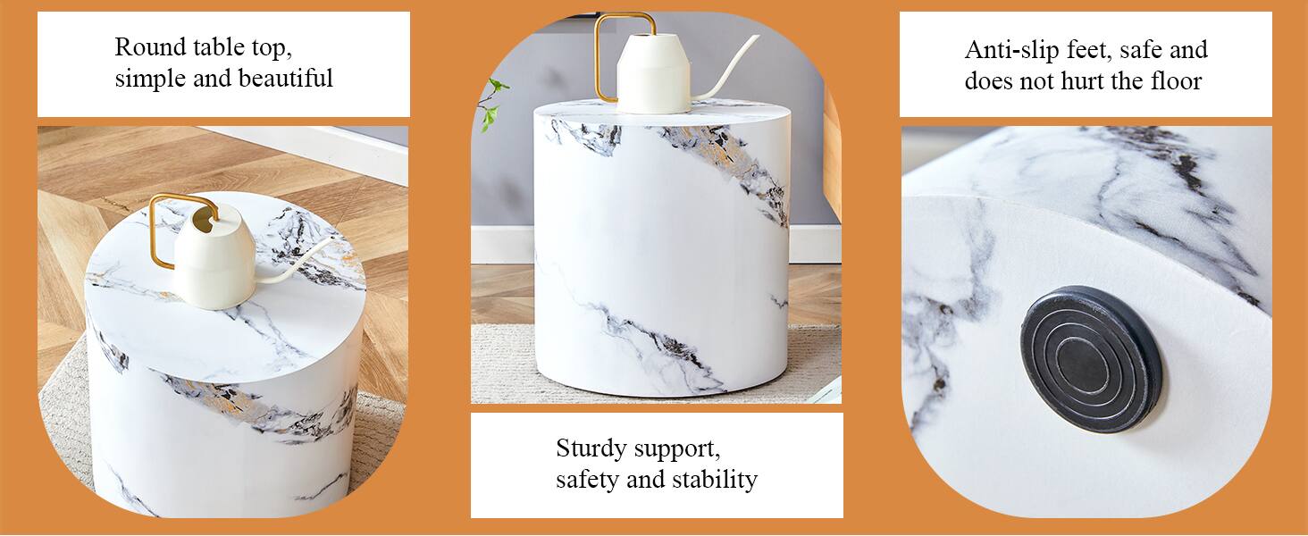 - Round table top, simple and beautiful
- Sturdy support, safety and stability
- Anti-slip feet, safe and does not hurt the floor