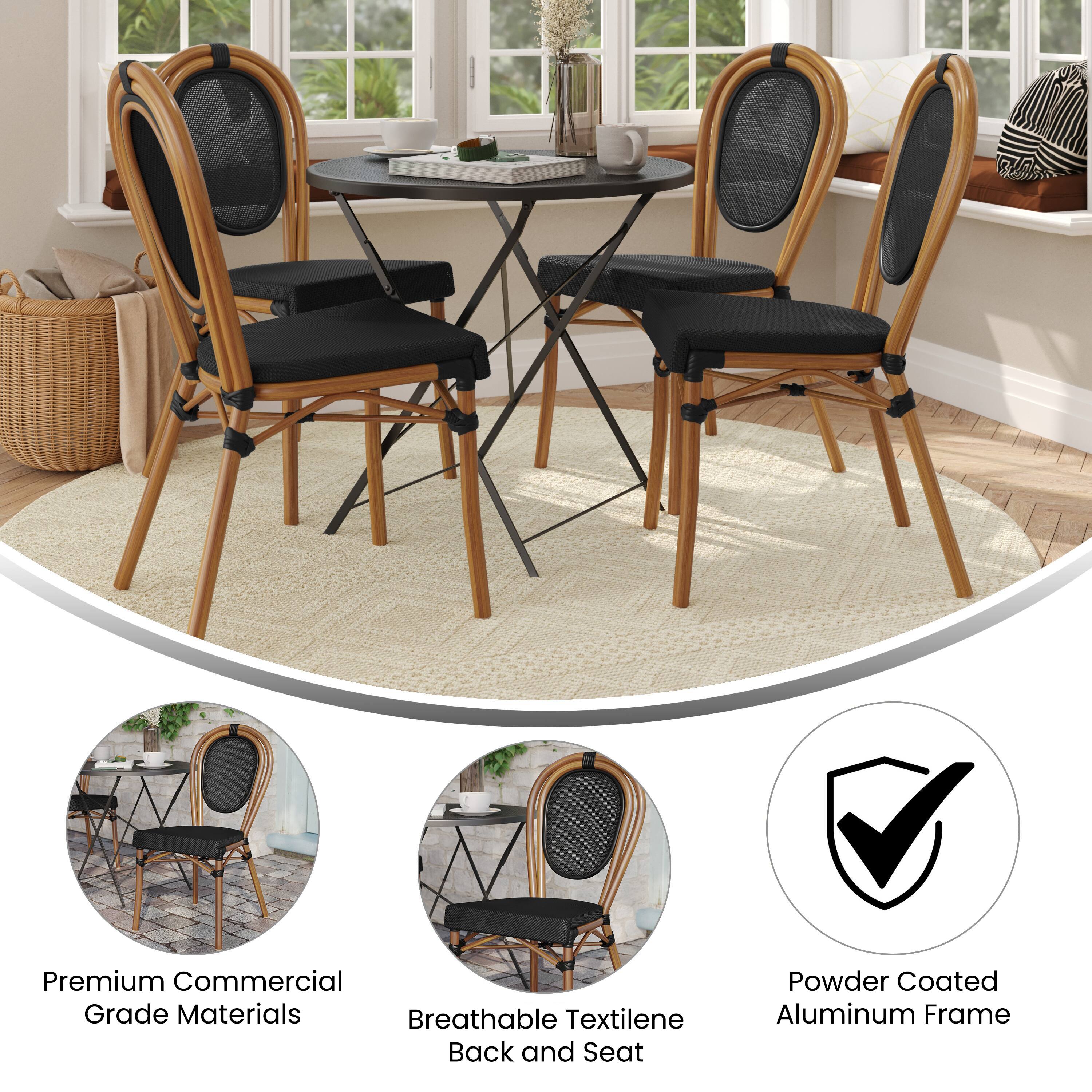 Premium Commercial Grade Materials  
Breathable Textilene Back and Seat  
Powder Coated Aluminum Frame