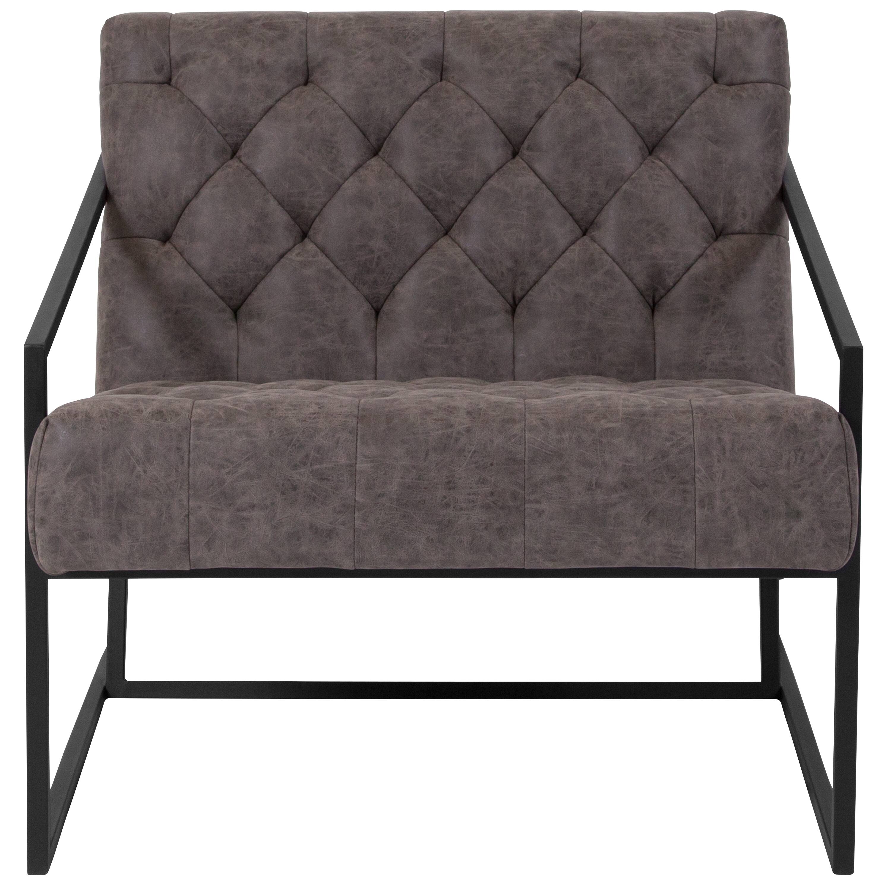 Alt View 5. Emma + Oliver - Home Office Tufted Lounge Accent Chair - Retro Gray.