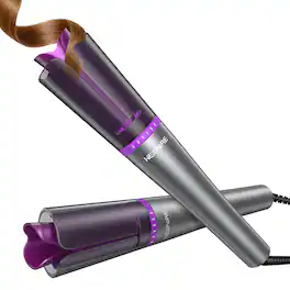 NEXPURE - 1.25 Inch Automatic Curling Iron with Rotating Barrel, 6 Heat Settings and Dual Voltage - Purple