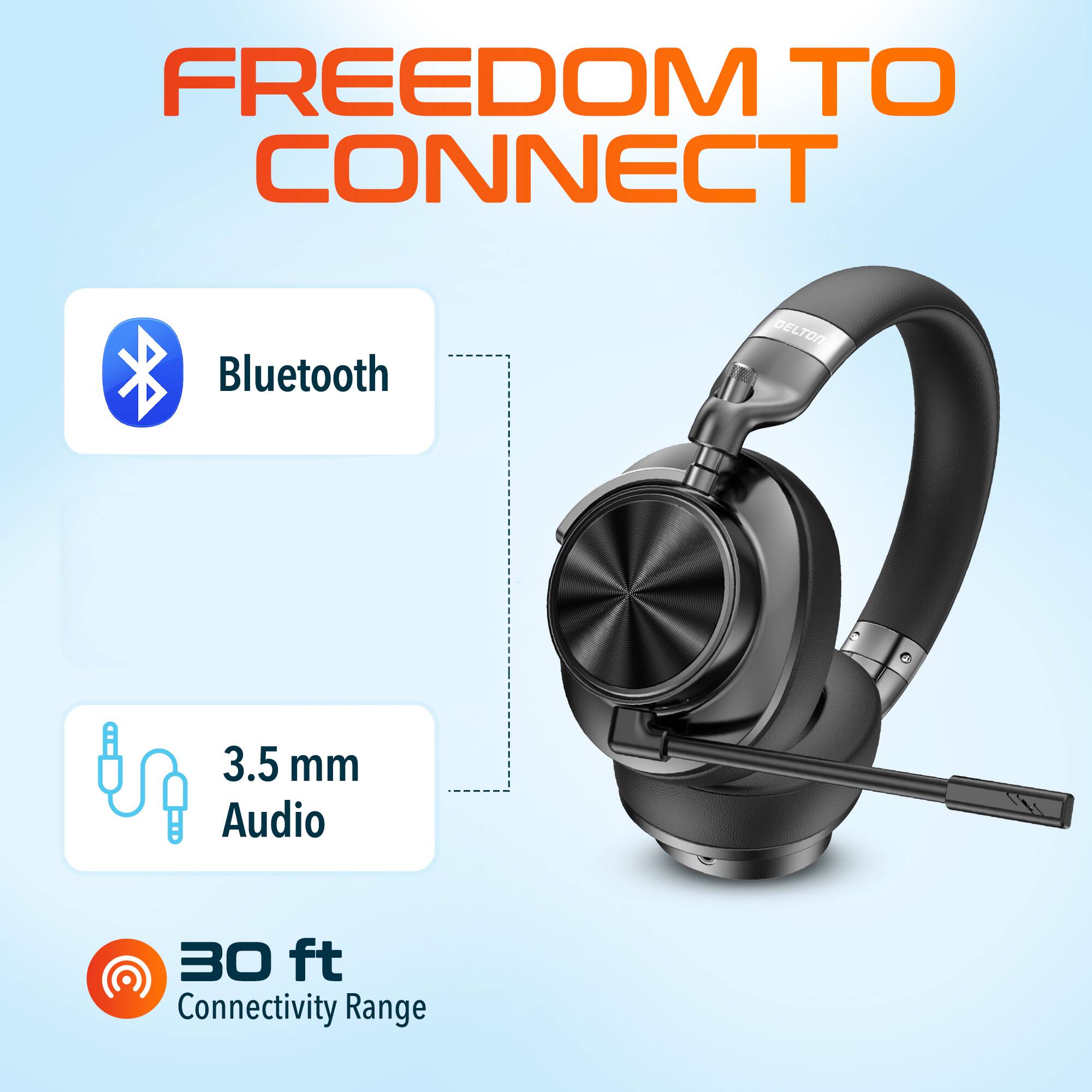 FREEDOM TO CONNECT

Bluetooth

3.5 mm Audio

30 ft Connectivity Range