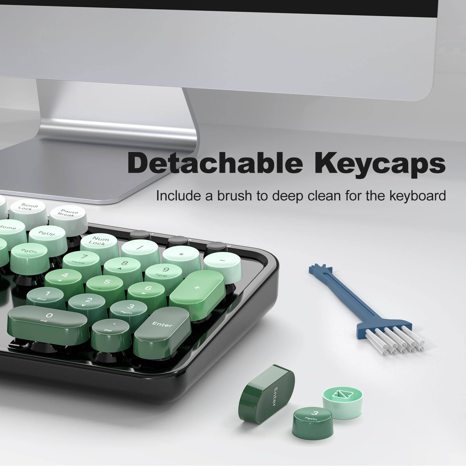 Detachable Keycaps  
Include a brush to deep clean for the keyboard