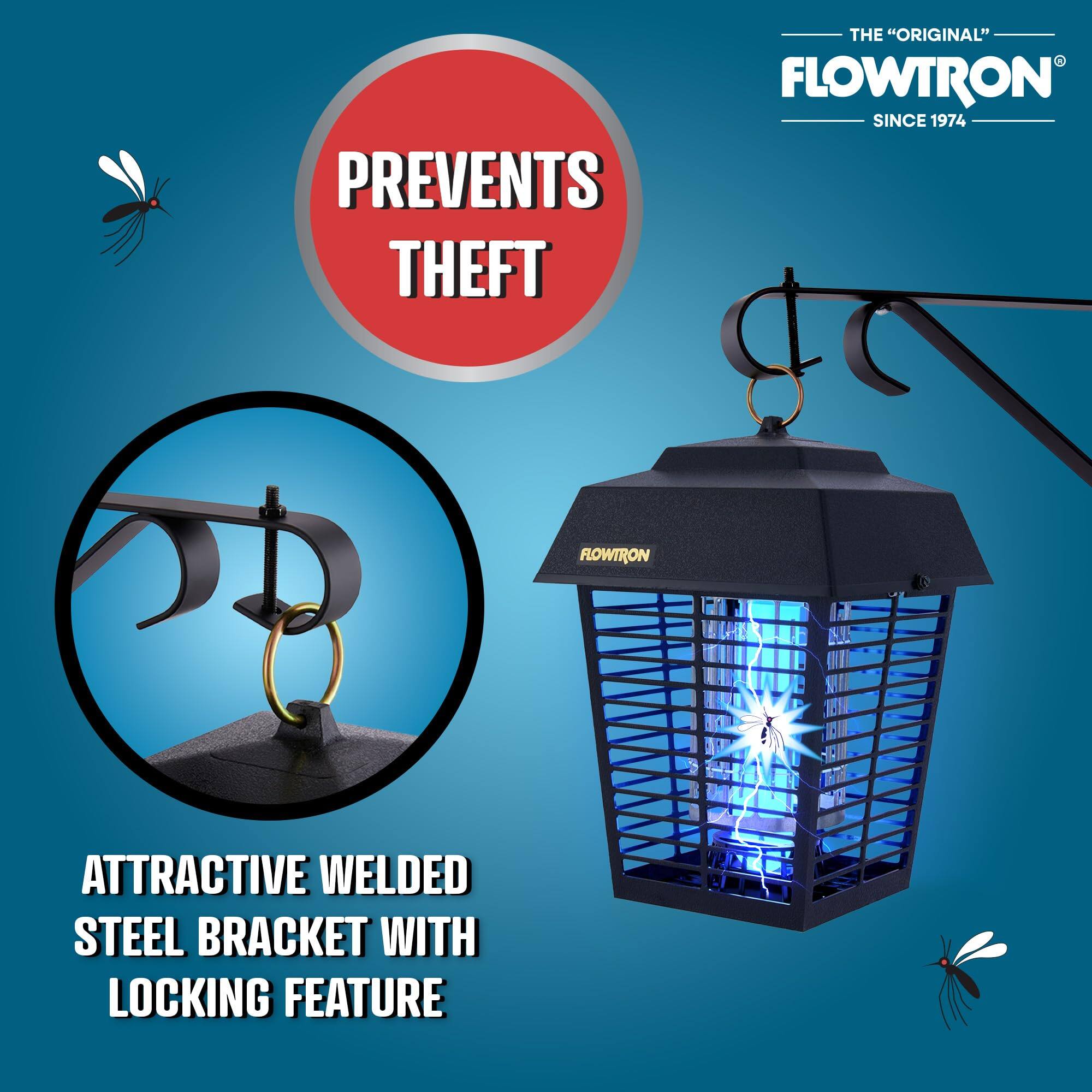 The "Original" Flowtron since 1974, Prevents Theft, Attractive Welded Steel Bracket with Locking Feature