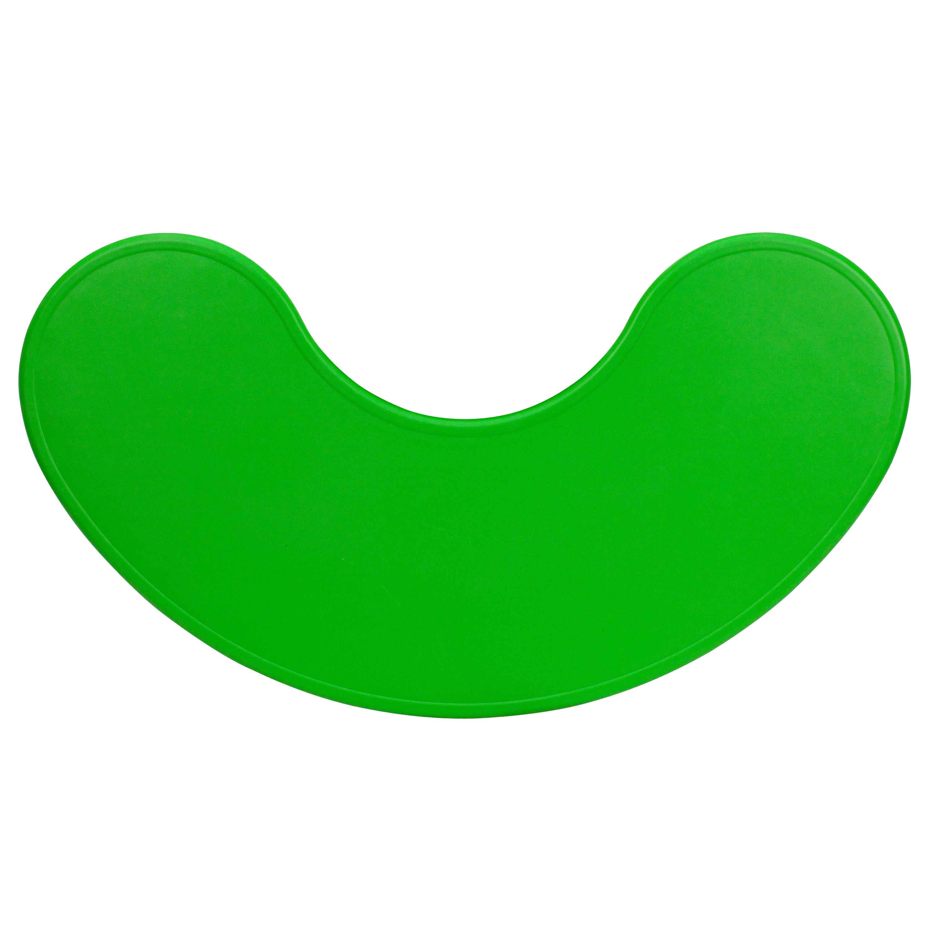 Alt View 5. Emma + Oliver - 35"W x 65"L Half-Moon Plastic Height Adjustable Activity Table - Green.