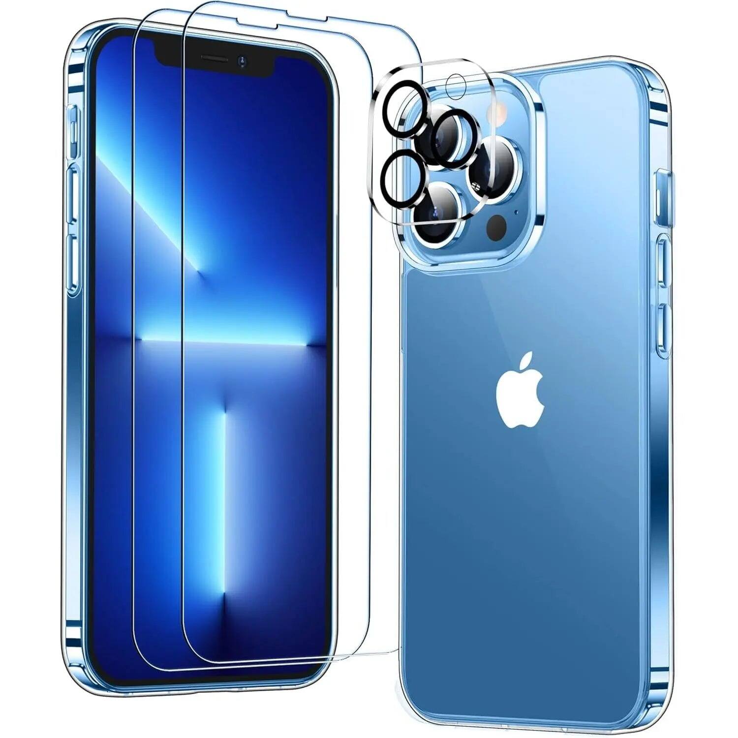 Front. Entronix - Entronix Bundle for iPhone 13 Pro Max - [Hard Back] Clear Case, 2 Screen Protectors & 1 Camera Lens Protector - Clear.