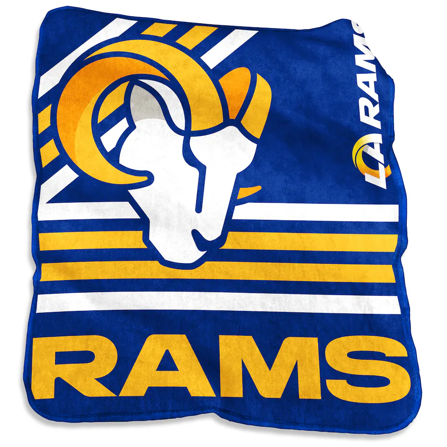 Logo Brands Los Angeles Rams 50'' x 60'' Plush Raschel Throw Multicolor ...