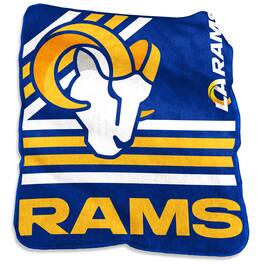 Logo Brands - Los Angeles Rams 50'' x 60'' Plush Raschel Throw - Multicolor