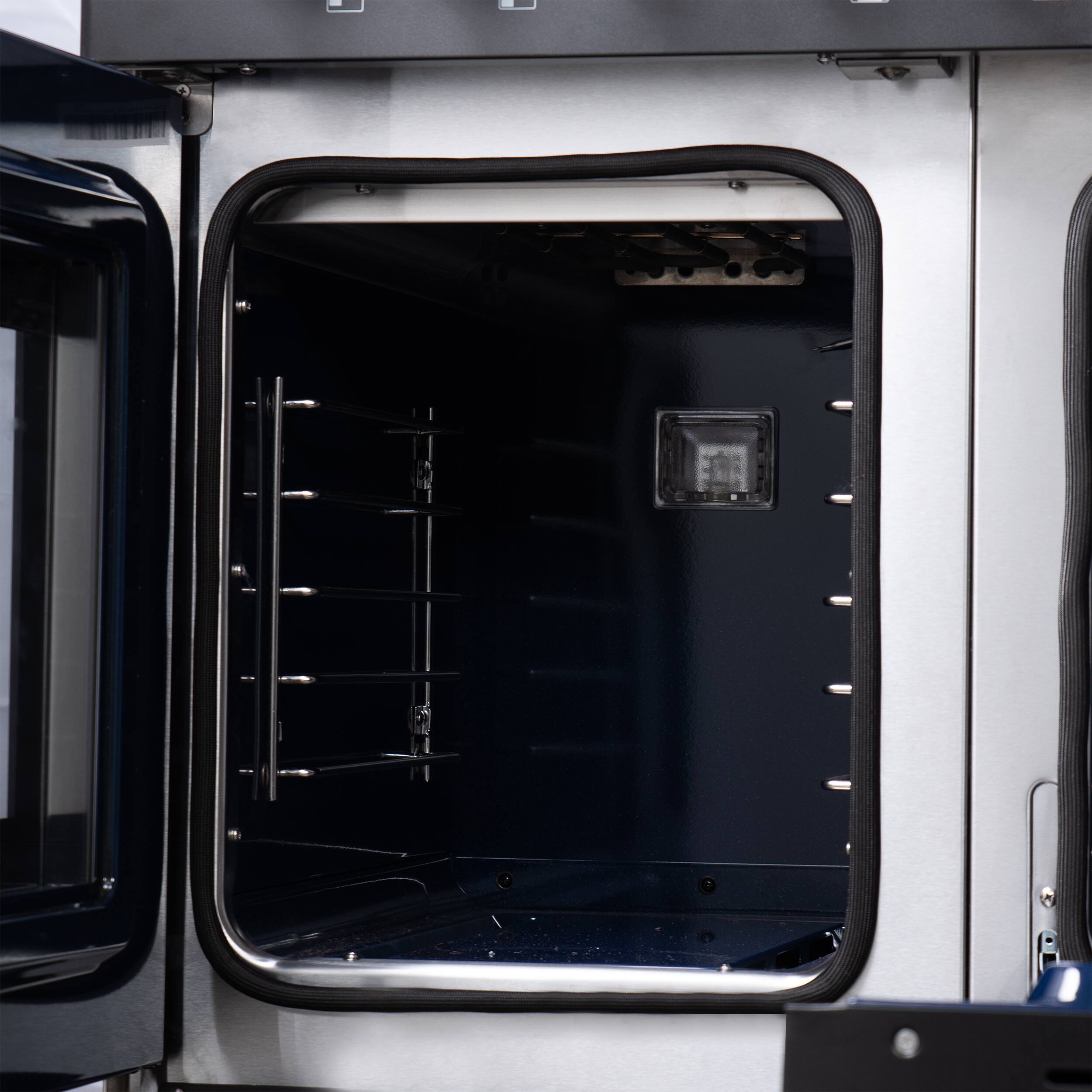 Alt View 14. Forno Appliances - Capriasca 6.58 Cu. Ft. Freestanding Dual Fuel True Convection Range with French Doors - Black.