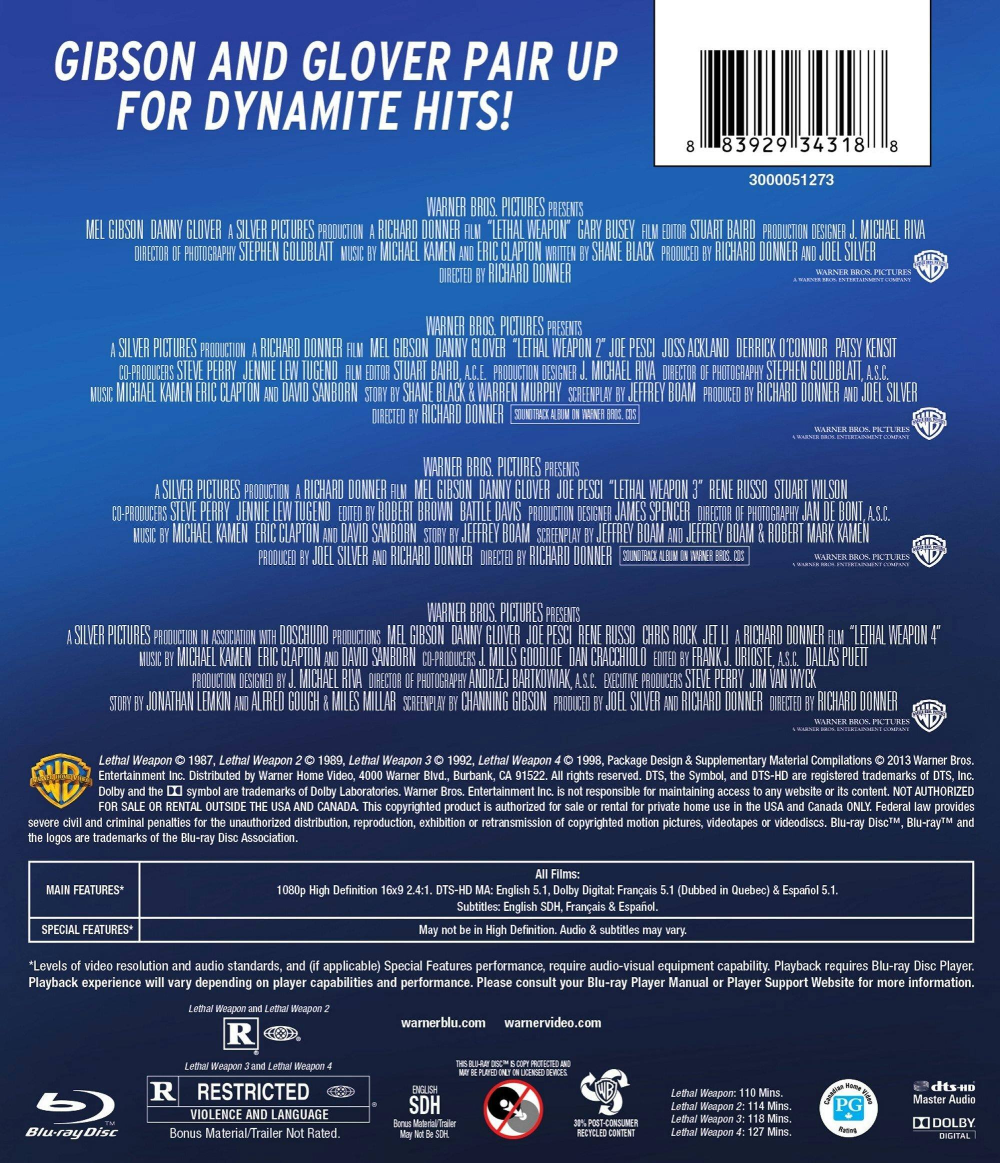 Angle. Lethal Weapon Collection (Box Set) [Blu-ray].