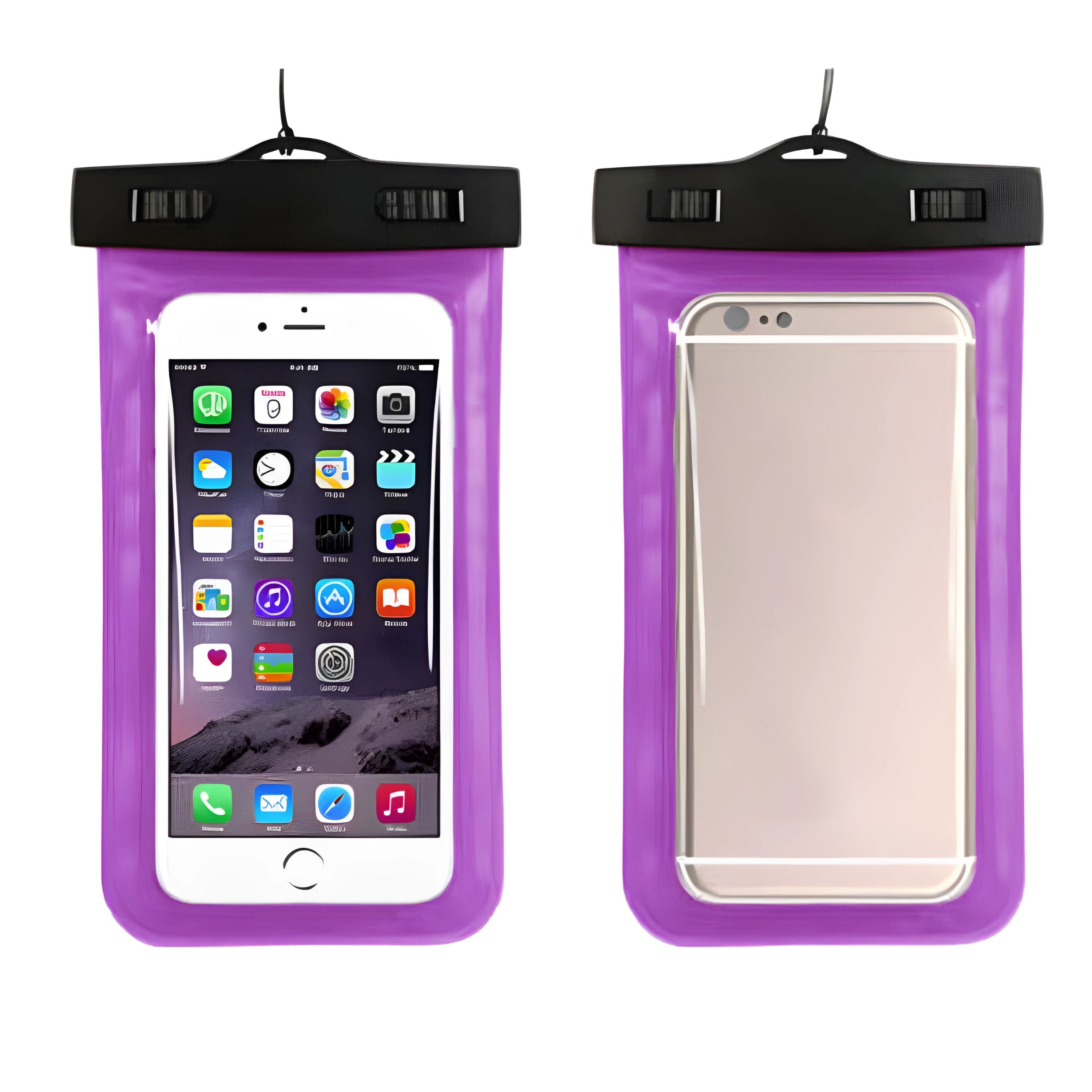 Kitcheniva - Waterproof Floating Cell Phone Pouch Dry Bag Case 3 Pack - Purple