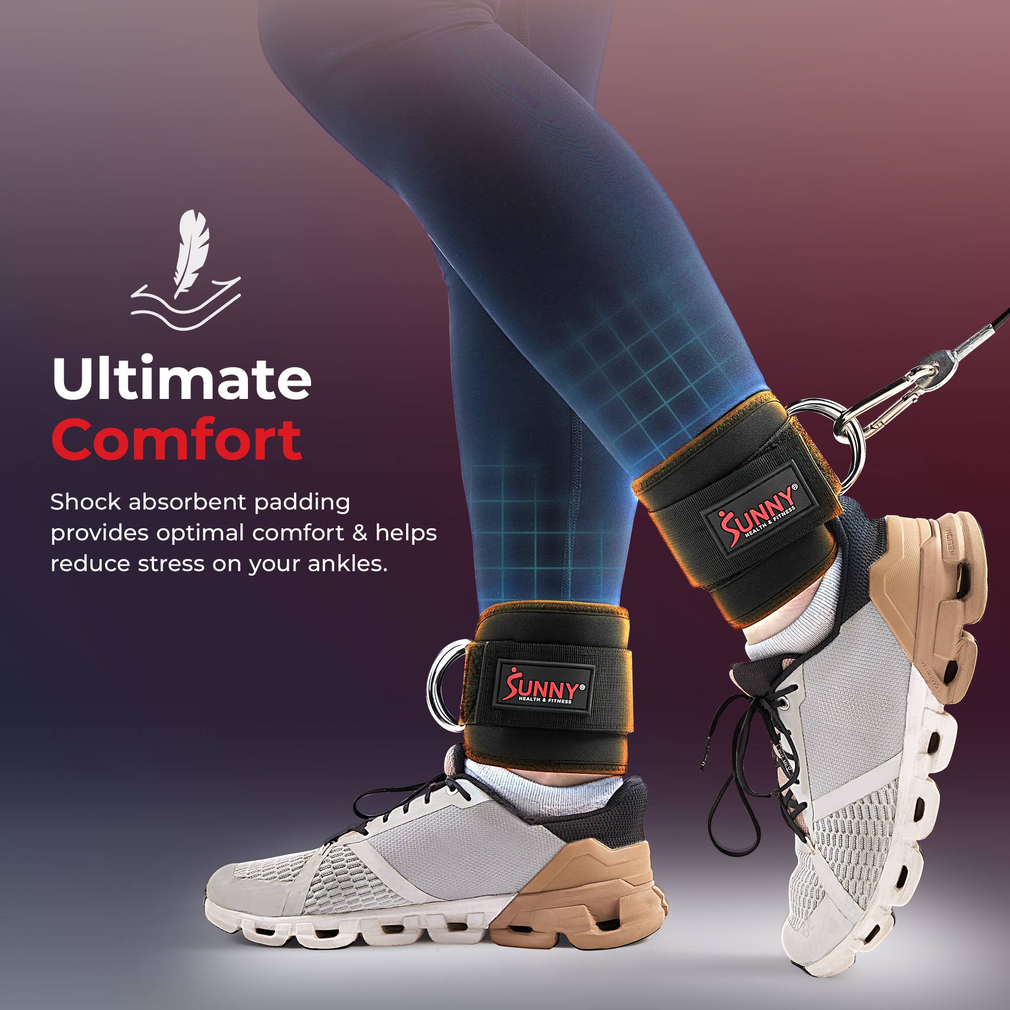 Ultimate Comfort

Shock absorbent padding provides optimal comfort & helps reduce stress on your ankles.

SUNNY HEALTH & FITNESS