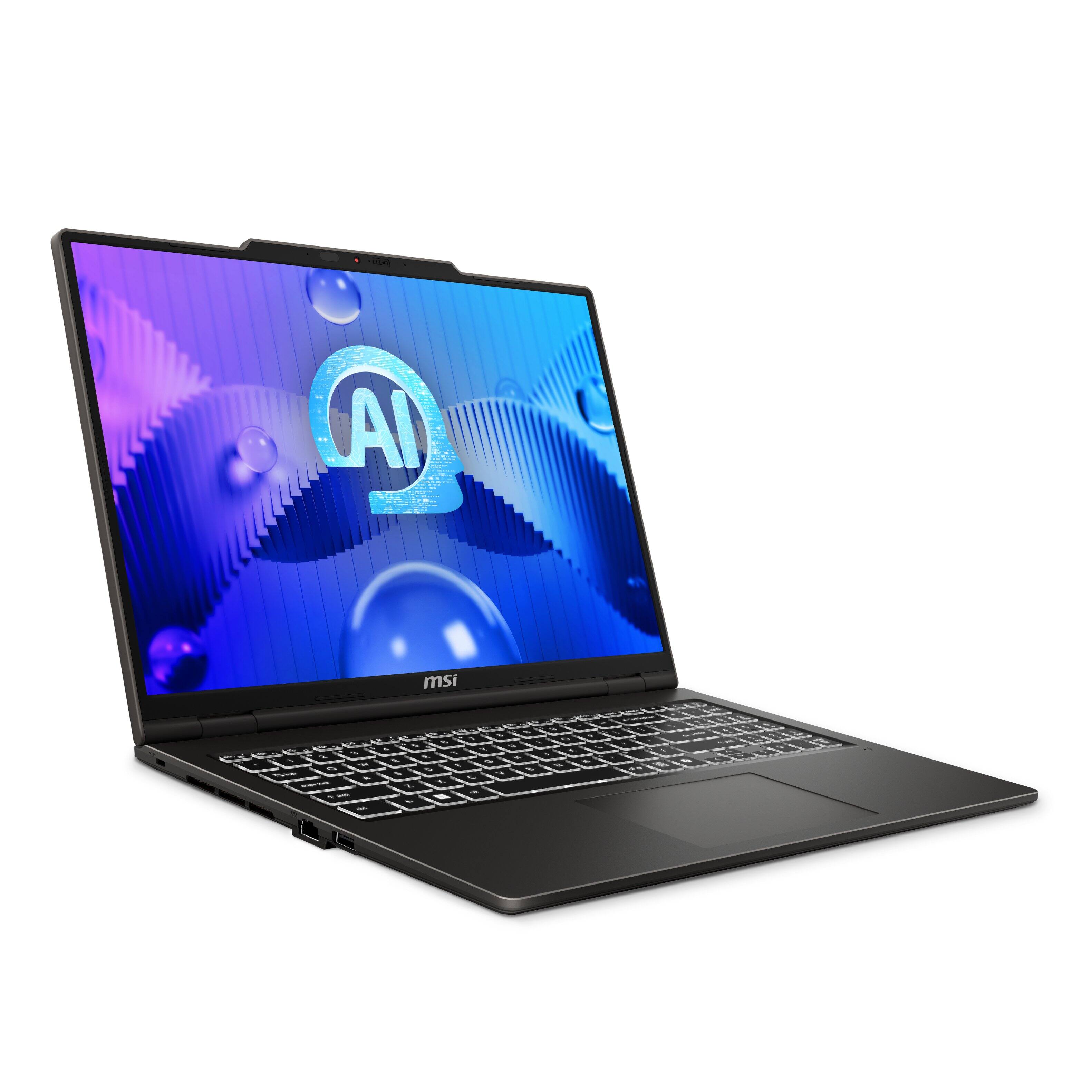 Left. MSI - MSI VenturePro 16 16” FHD+ Touchscreen Laptop - Intel Core 7 240H 2024 - RTX 5050 - 32GB RAM - 1TB Storage - Solid Gray.