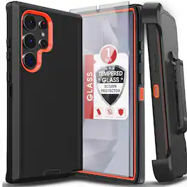 Kitcheniva - Full Body Shockproof Protection Case With Tempered Glass For Samsung Galaxy S26 Ultra - Orange
