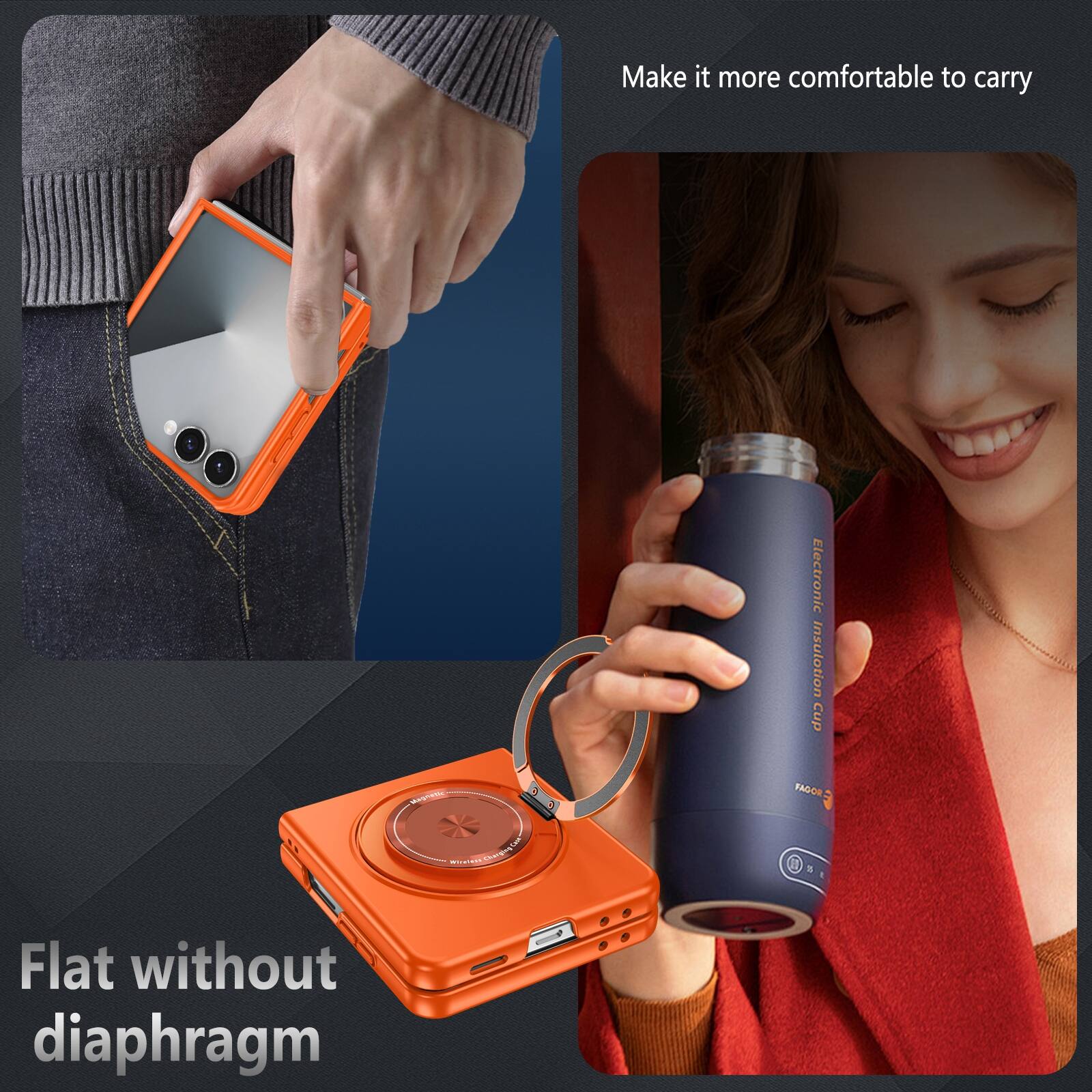 Make it more comfortable to carry  
Electronic Insulation Cup  
FAGION & 1  
Flat without diaphragm