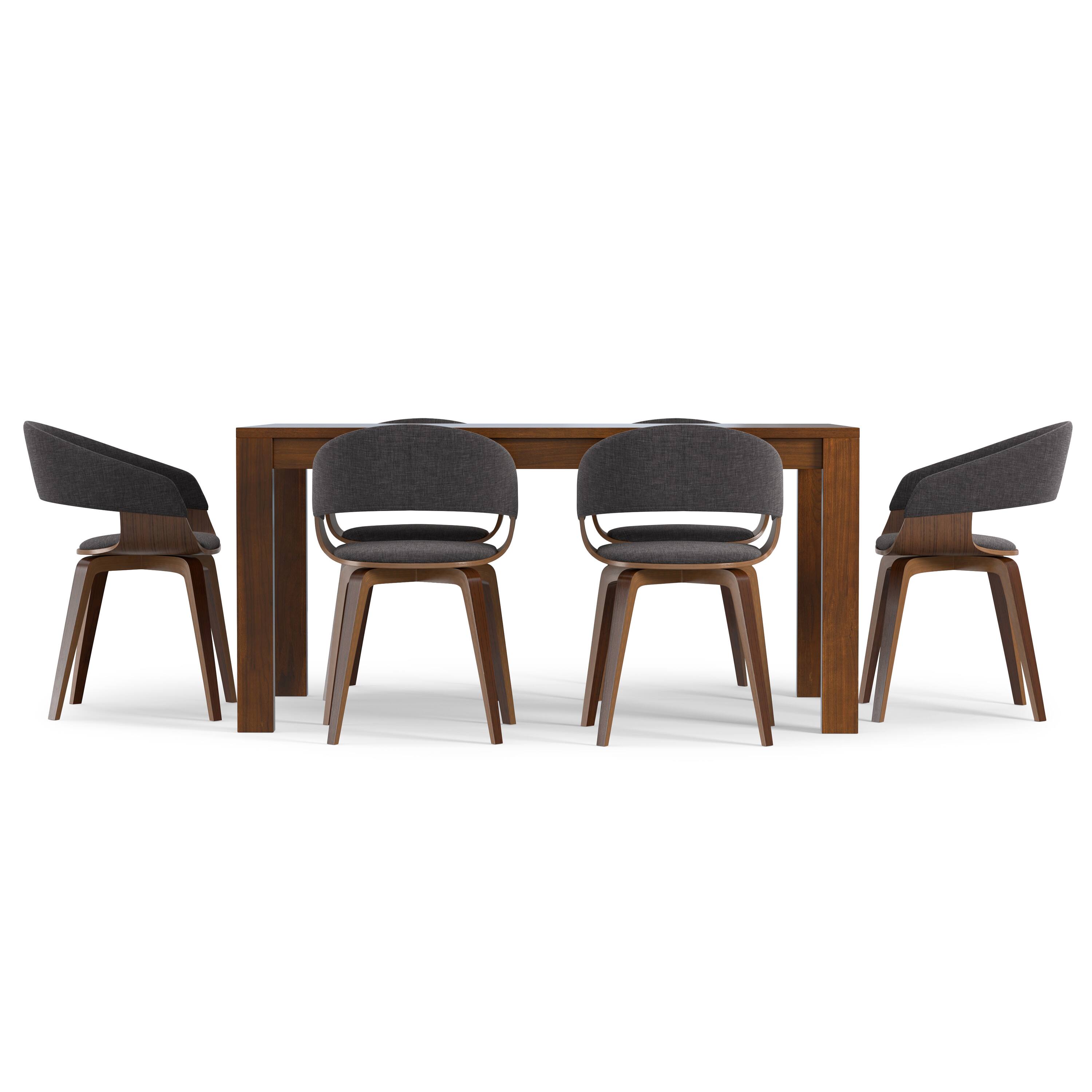 Left. Simpli Home - Lowell / Wilson 7-Piece Dining Set - Charcoal Grey.