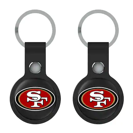 Front. Keyscaper - Black San Francisco 49ers Two-Pack AirTag Holders - No Size - Black.
