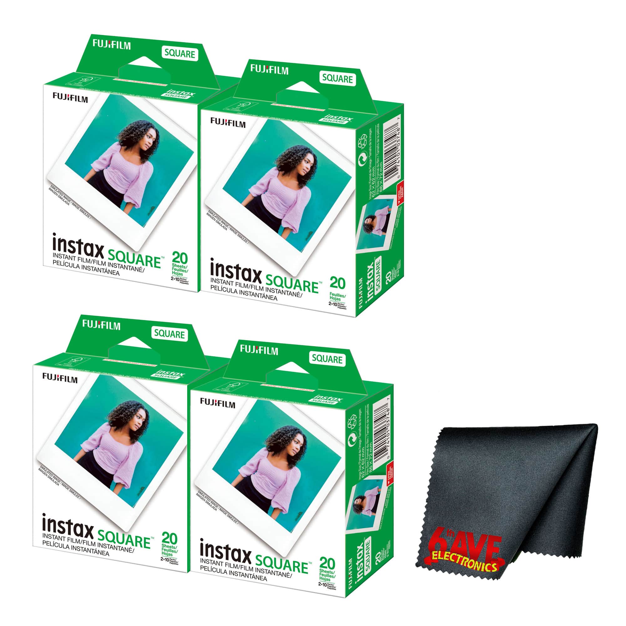 Fujifilm - instax SQUARE Instant Film (80 Exposures) + Microfiber Cleaning Cloth price history on PriceWatchPro