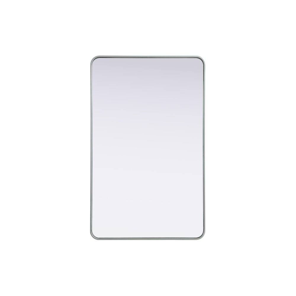 Alt View 8. Elegant Decor - Contour Metal Rectangle Mirror 30x48 in Silver - Silver.