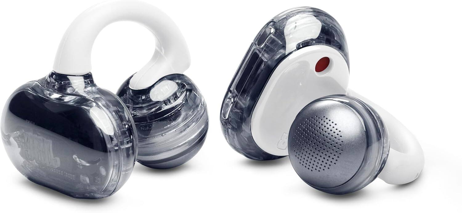 Alt View 3. JBL - Soundgear Clips Open-Ear Wireless Headphones with Case - White.
