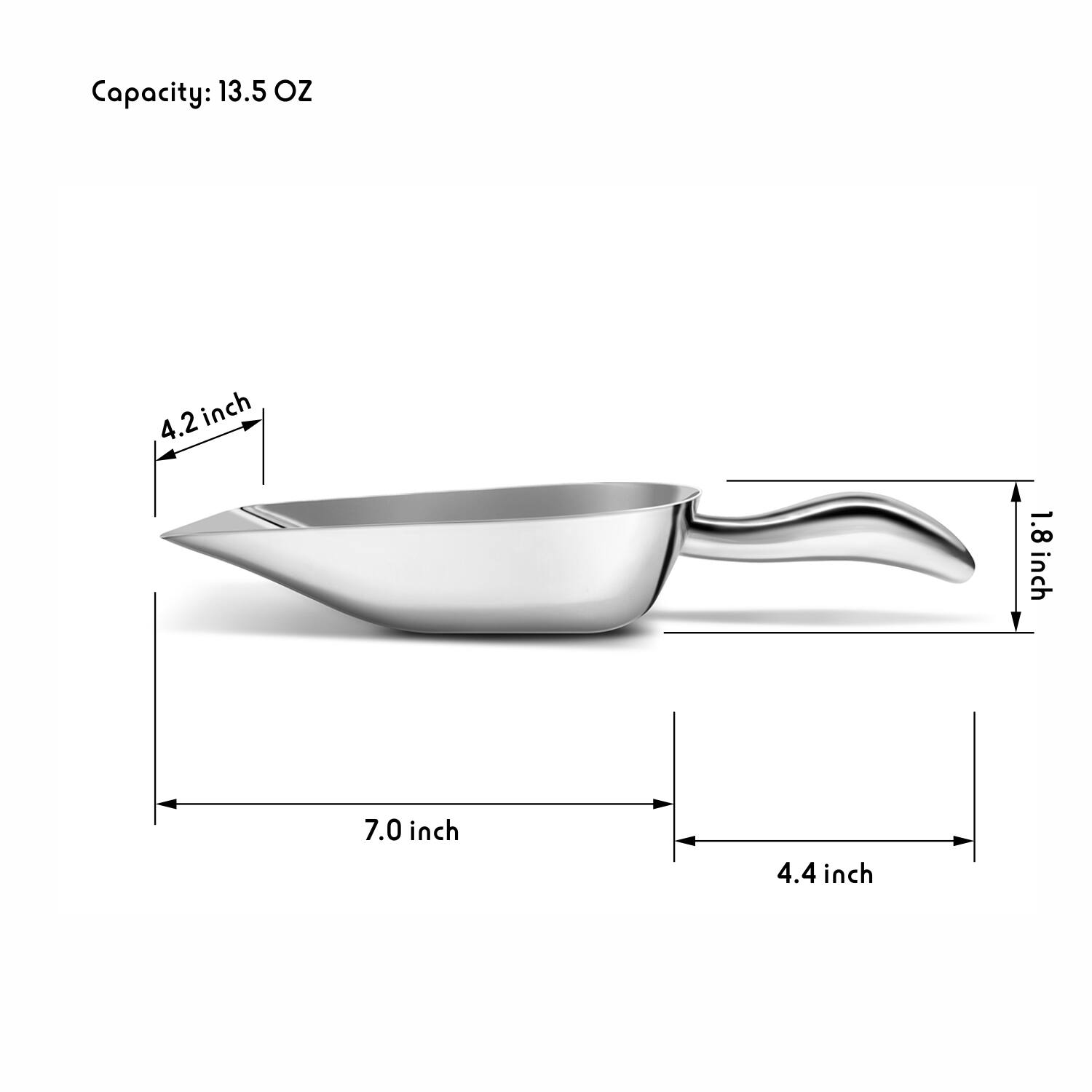 Capacity: 13.5 OZ  
4.2 inch  
1.8 inch  
7.0 inch  
4.4 inch