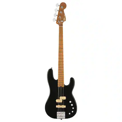 Front. Charvel - Charvel ProMod San Dimas PJ IV Bass Guitar - Satin Black.