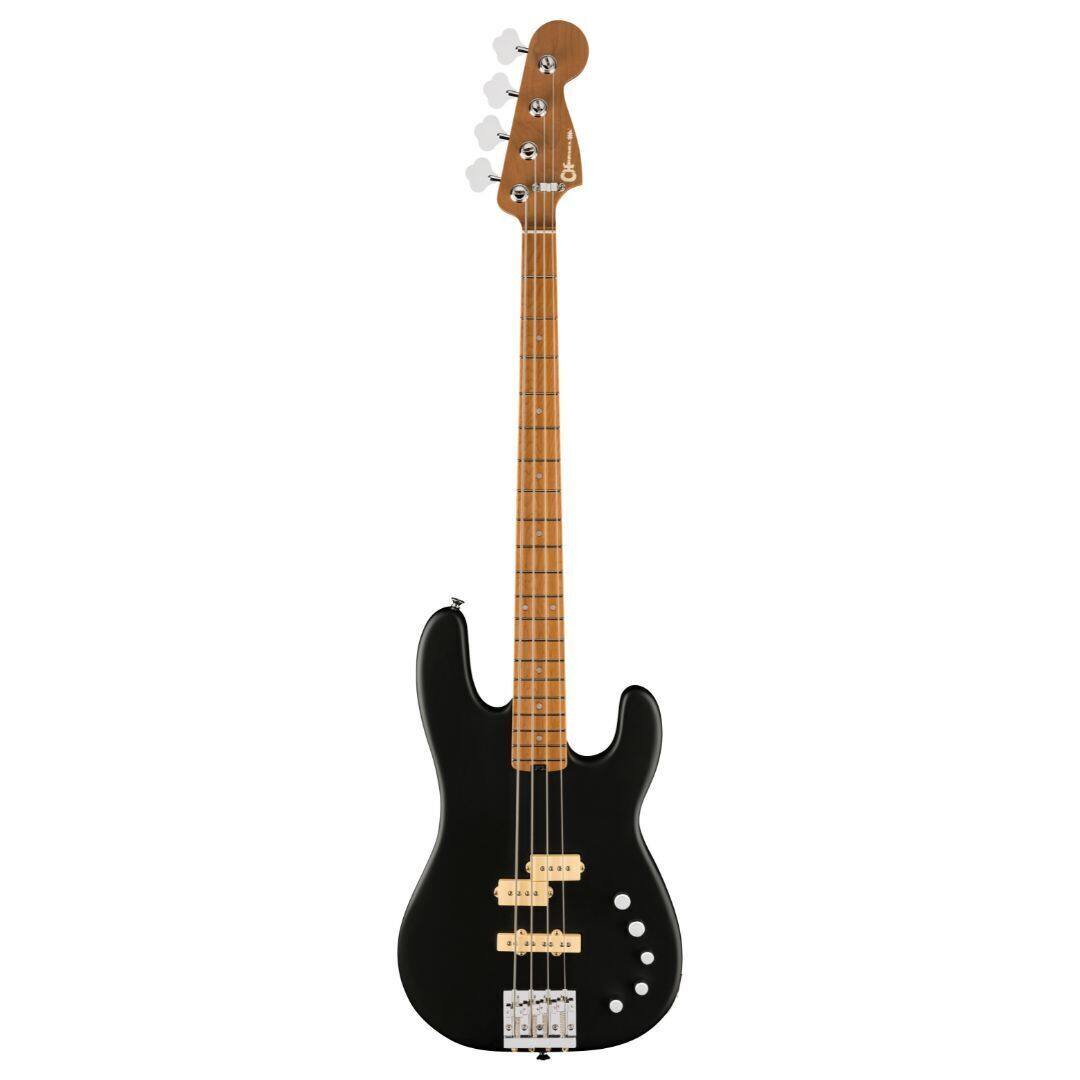 Front. Charvel - Charvel ProMod San Dimas PJ IV Bass Guitar - Satin Black.