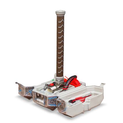 Front. Marvel - Marvel Mighty Thors Hammer Mjolnir 91-Piece Tool Set | All-In-One Kit - Silver.