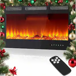 GARVEE - 30" Wall Mount Electric Fireplace, Touch Screen and Remote Control, 12 Flame Colors