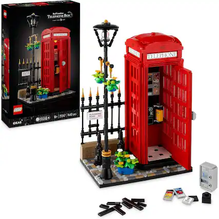 Red London TELEPHONE Box .. 7 ... - NAN F PLONE DELEMON TELEPHONE LEGO IDEAS - A 21347 1460 pcs 18+ BUILDMORE ROAD Sc1 A 3 ! AA6 POSTRAS FC