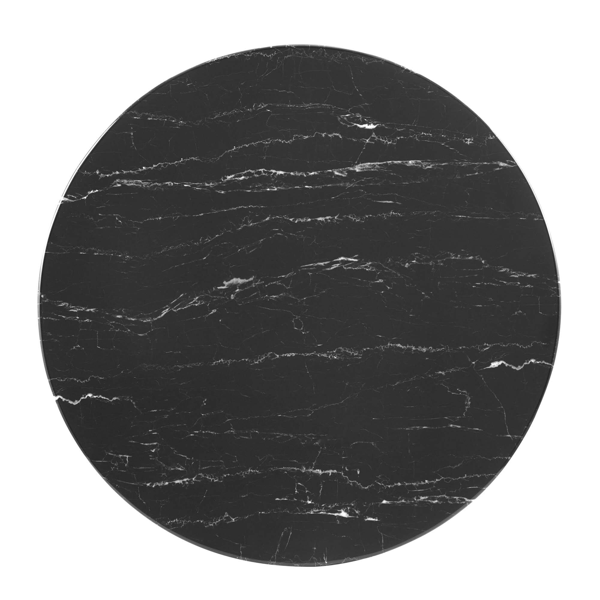 Alt View 1. Modway - Verne 35" Artificial Marble Dining Table by Modway - Gold Black.