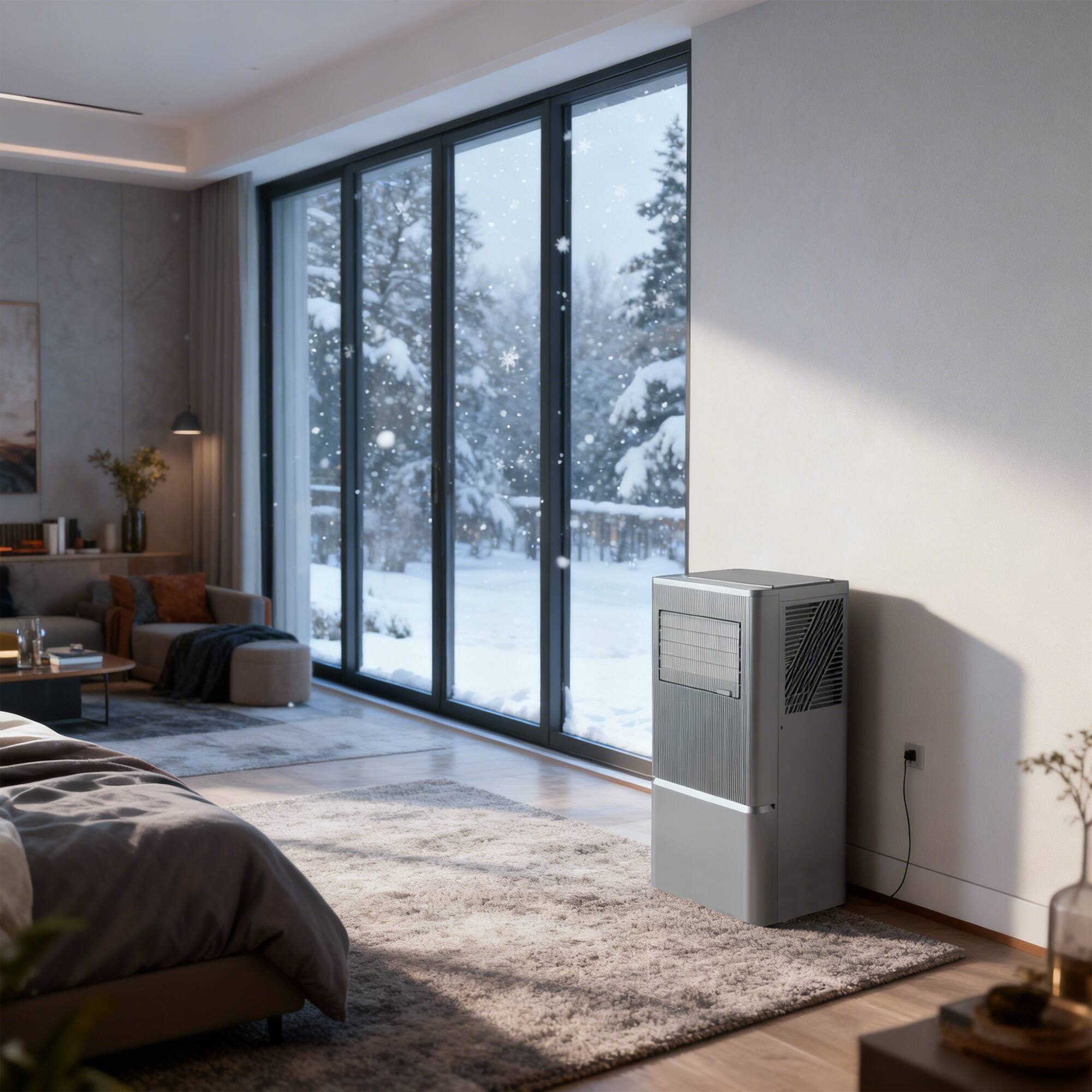 Angle. Vaczon - Portable Air Conditioner 10,000 BTU (6000 SACC) Quiet Cooling with Remote, 3-in-1 Cool/Dry/Fan for Bedroom & Office - Gray.