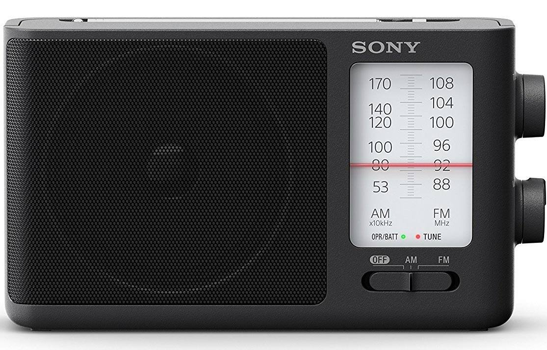 SONY

AM x10kHz 53 80 100 120 140 170  
FM MHz 88 92 96 100 104 108  

OPR/BATT TUNE  
OFF AM FM