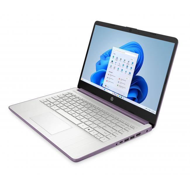 Alt View 4. HP - HP 14" HD Touchscreen Notebook Intel N150 4GB RAM 128GB SSD  + Wireless Mouse + Microsoft 365 - Winter Lavender.