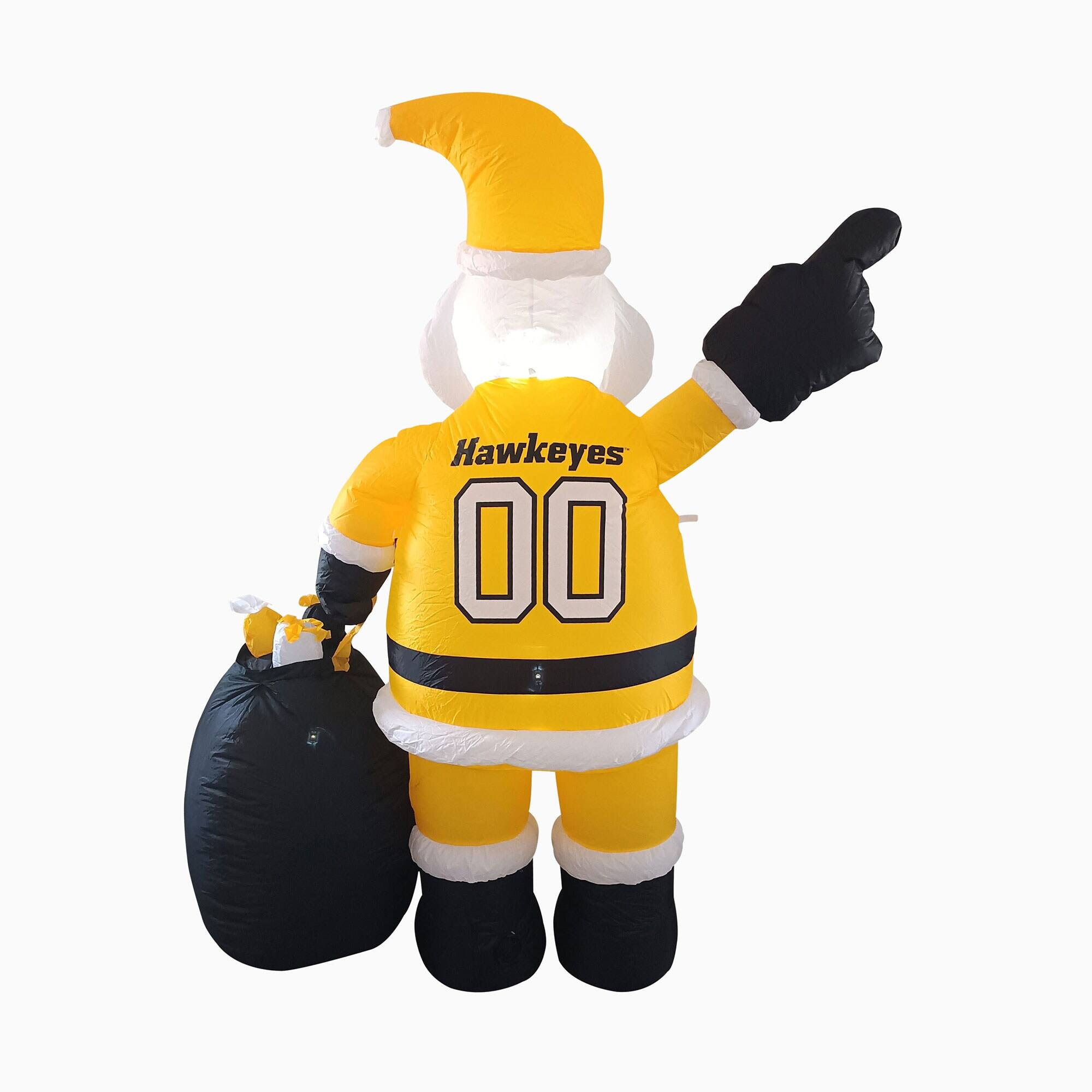 Alt View 2. Logo Brands - Iowa Hawkeyes 7' Inflatable Santa - Multicolor.