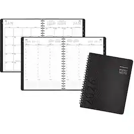 AT-A-GLANCE - 2026 Contemporary 8.25" x 11" Weekly & Monthly Planner, Faux Leather Cover - Charcoal