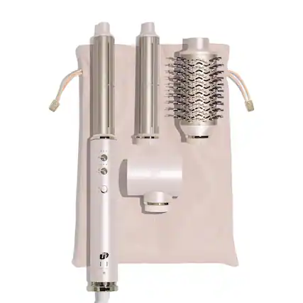 Front. T3 - Aire 360 Air Styler Blowout Kit with Dual Voltage and Ceramic Curling Attachments.