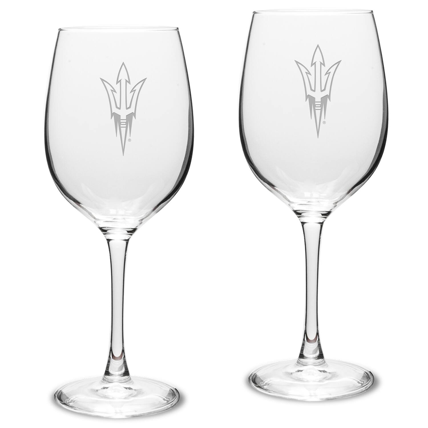 Front. Jardine - Arizona State Sun Devils 2-Piece 16oz. Traditional White Wine Glass Set - Multicolor.