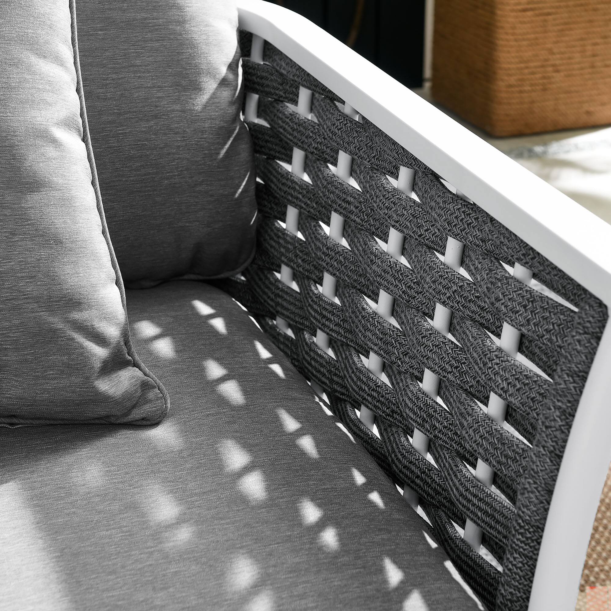 Back. Modway - Stance Outdoor Patio Aluminum Right-Facing Armchair by Modway - White Gray.