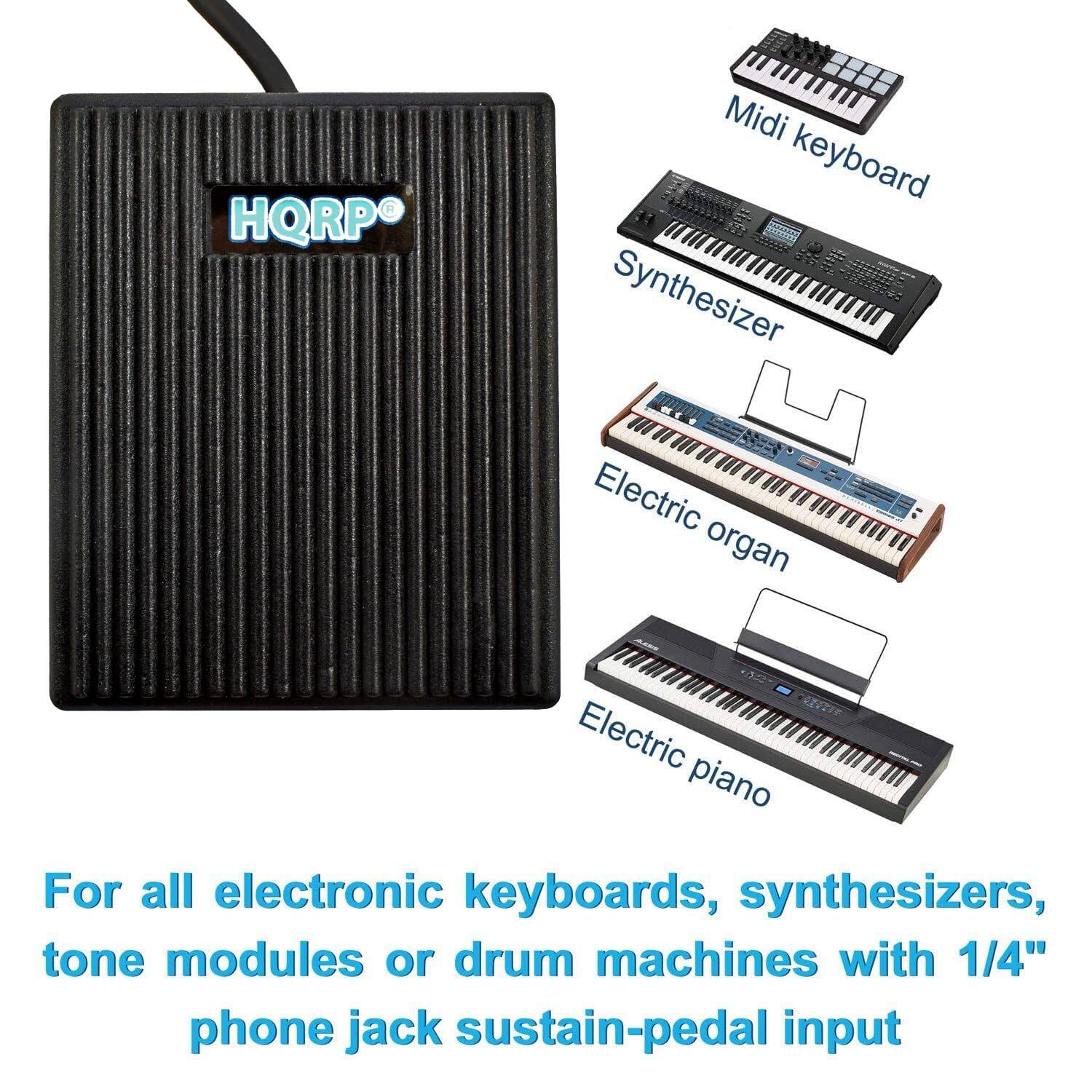 HQRP Midi keyboard Synthesizer Electric organ - Electric piano

For all electronic keyboards, synthesizers, tone modules or drum machines with 1/4" phone jack sustain-pedal input