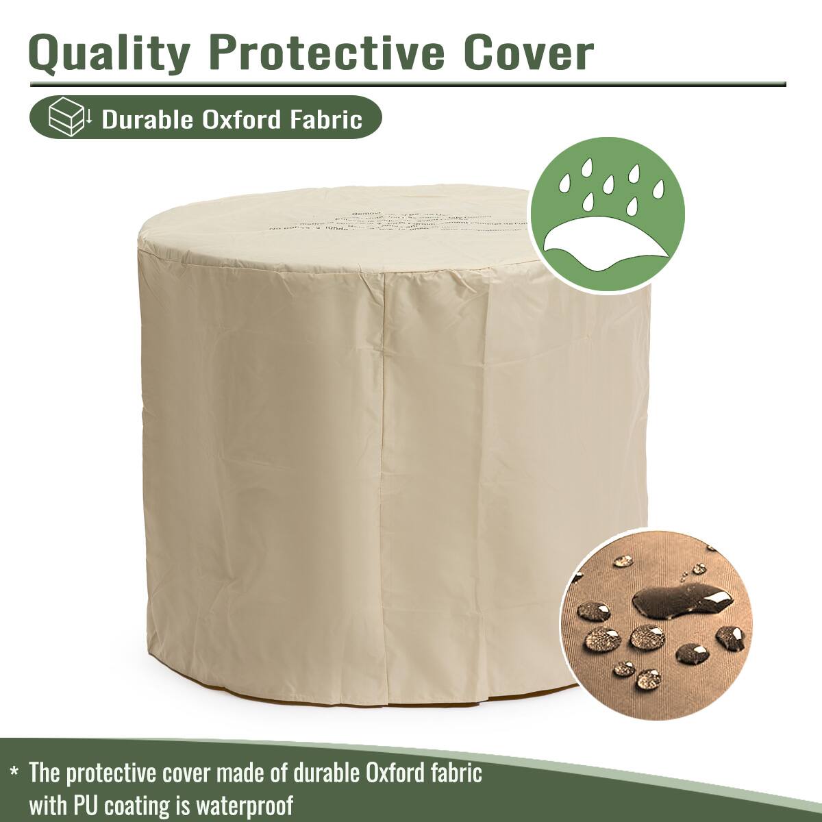 Quality Protective Cover

- Durable Oxford Fabric

* The protective cover made of durable Oxford fabric with PU coating is waterproof
