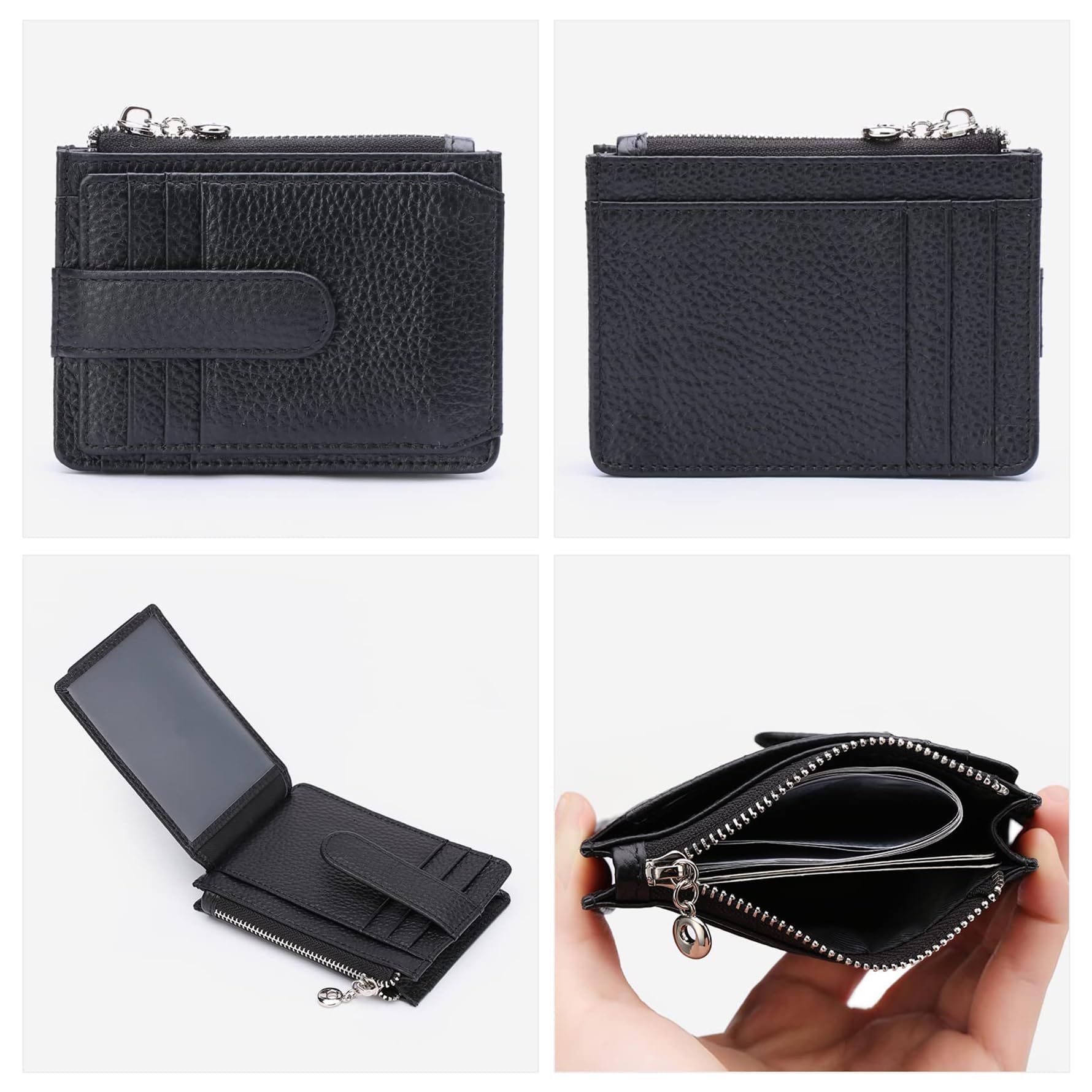 Alt View 1. Jadie Link - Slim Wallet Women Thin Womens Card Holder Rfid Blocking Genuine Leather Small Wallets Premium Material Hardware slim - C6-light blue.