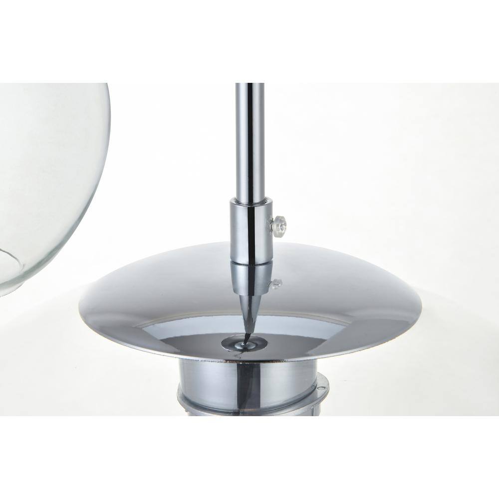 Left. Living District - Baxter 3 Lights Chrome Pendant With Clear Glass - Chrome And Clear.