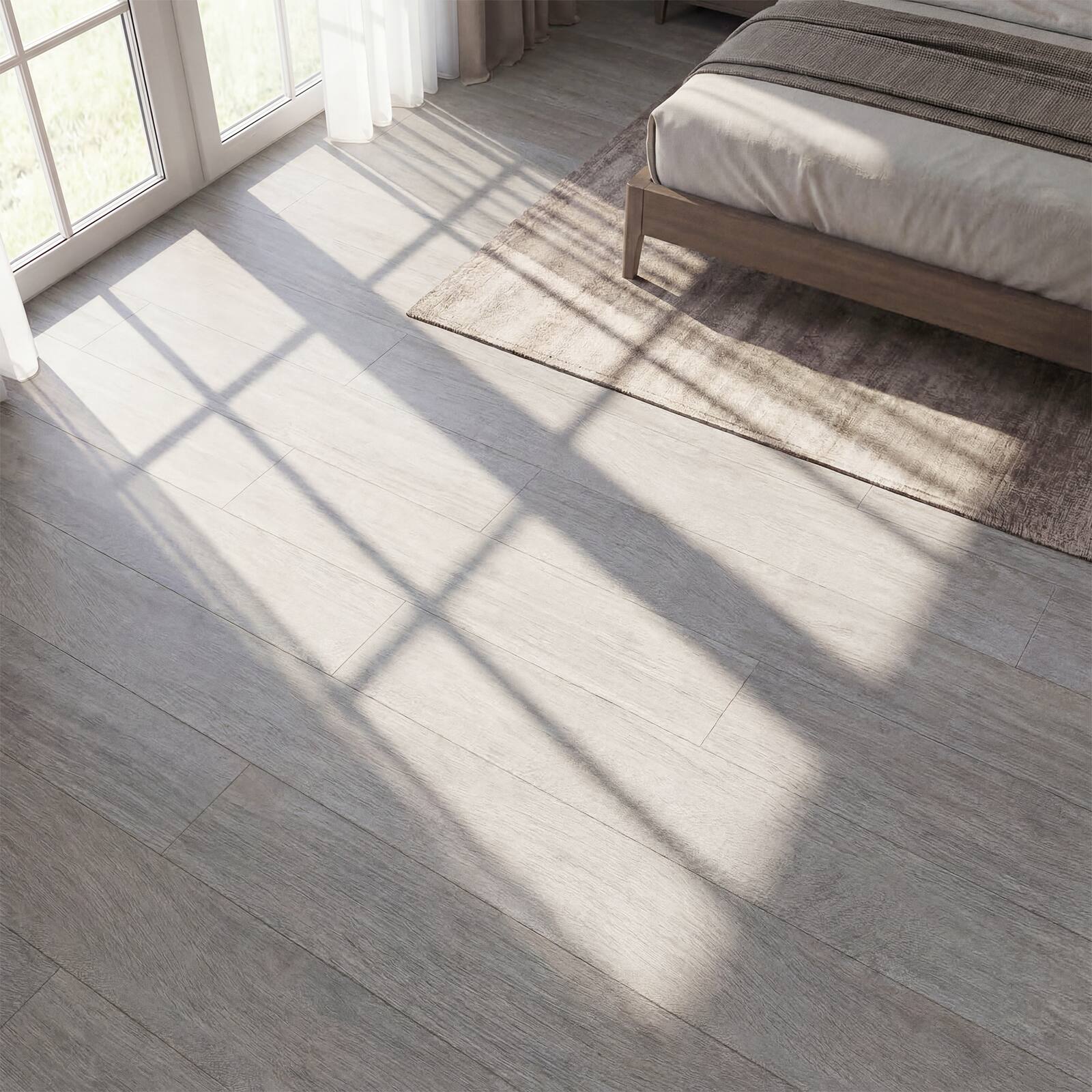 Alt View 3. Costway - Costway 48-Pack 72 Sq.Ft Floor Tile Vinyl Flooring, Waterproof Vinyl Plank Flooring - Gray.