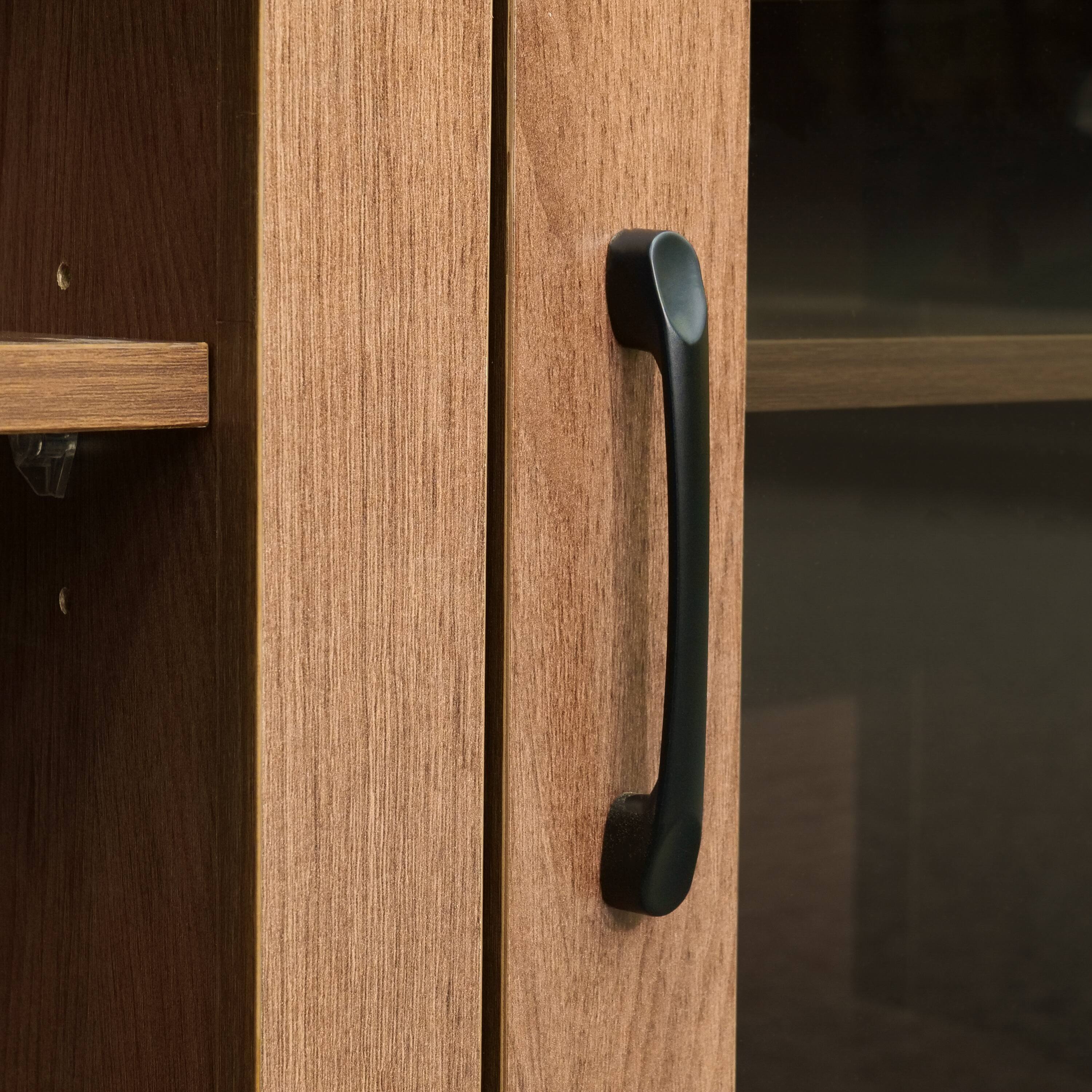 Alt View 8. Emma + Oliver - Liam TV Stand for up to 80" TV's - 65" Media Console with Classic Full Glass Doors & 3 Adjustable Shelves - Walnut.