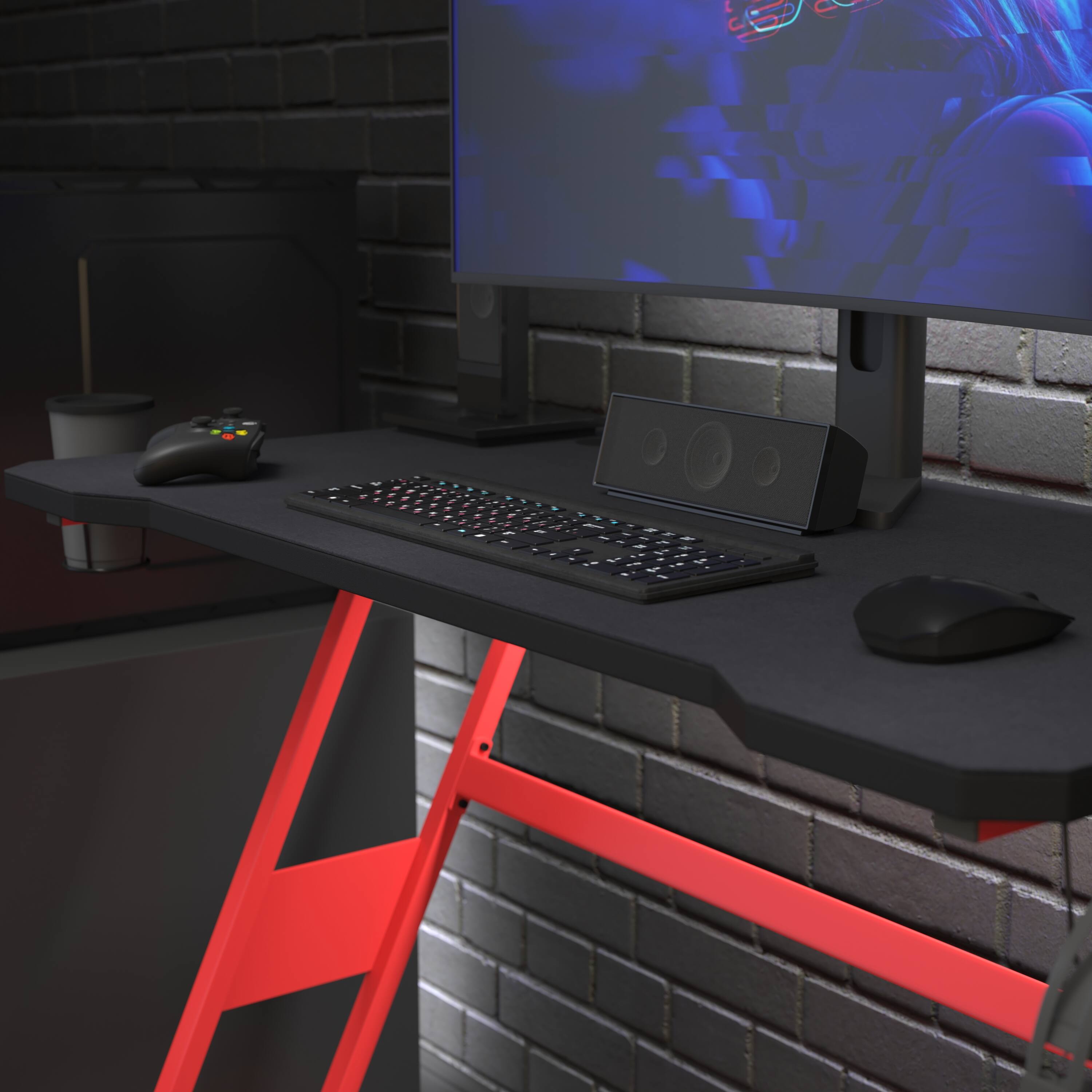 Alt View 1. Emma + Oliver - Tyr Mega Size PC Gaming Mouse Pad with Micro Weave Cloth Surface, Anti-Slip Rubber Backing and Cable Management - Black.