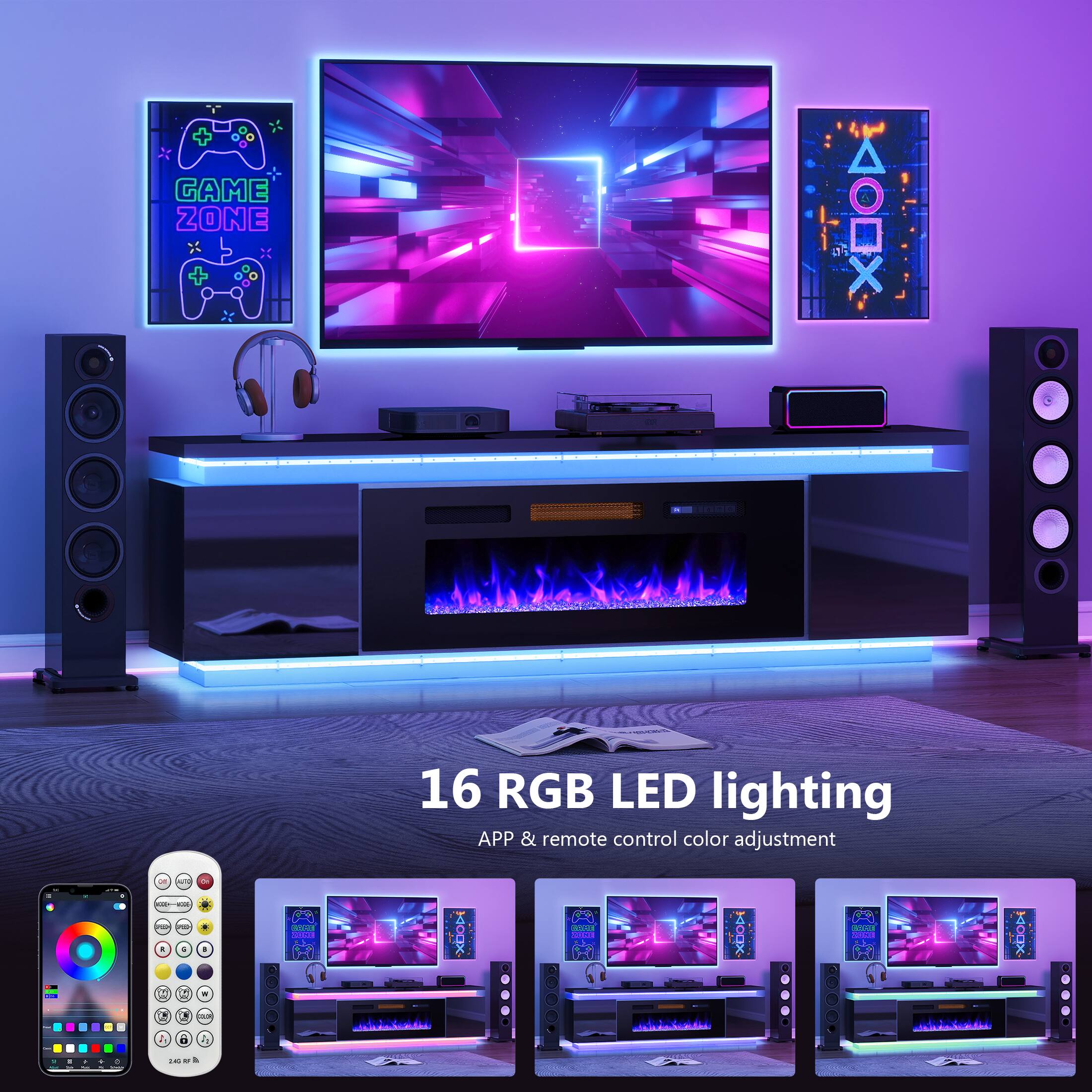 GAME ZONE  
AOX  

16 RGB LED lighting  
APP & remote control color adjustment