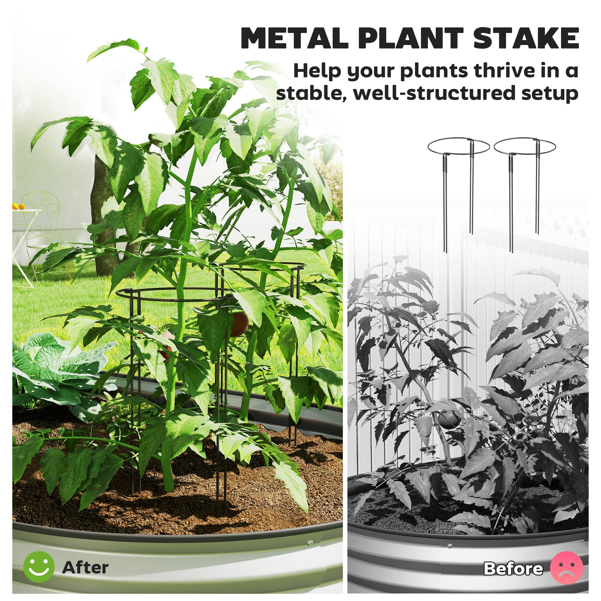 METAL PLANT STAKE Help your plants thrive in a stable, well-structured setup

After

Before