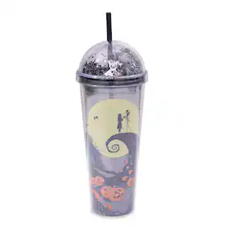 Silver Buffalo - Disney The Nightmare Before Christmas Zero 24-Ounce Carnival Cup With Straw - Gray